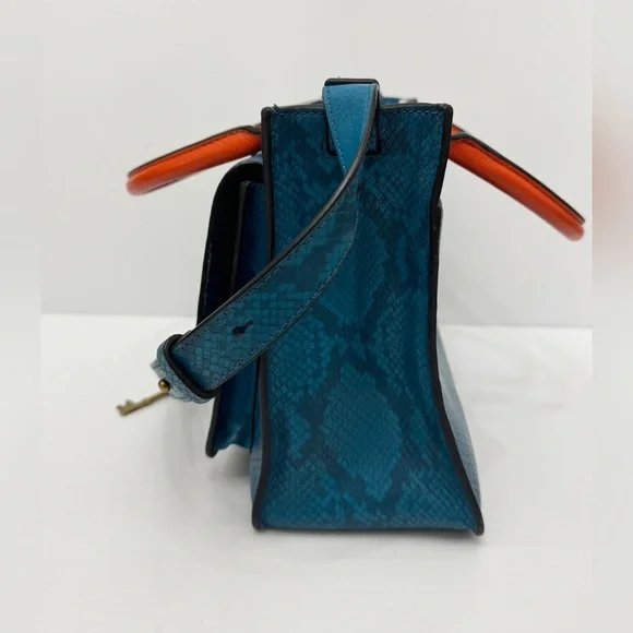 Fossil Blue and Green Satchel Bag - Picture 4 of 13